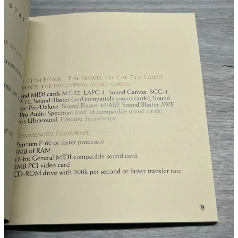 The 11th Hour CD Vintage PC Game and Official Strategy Guide